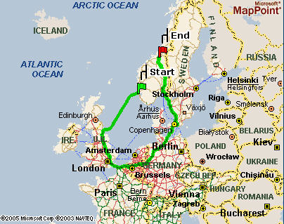 Haugesund til Trondheim via Newcastle